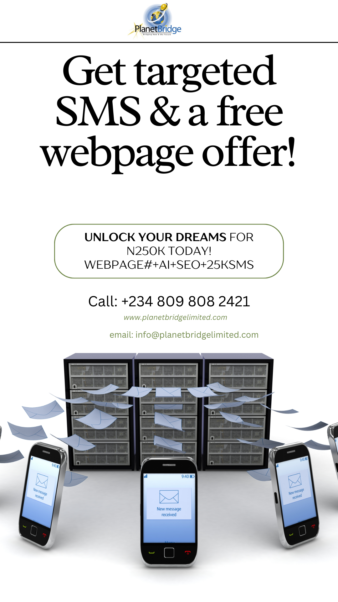 Unlock your dreams for N250k today! Webpage#+AI+seo+25k-sms